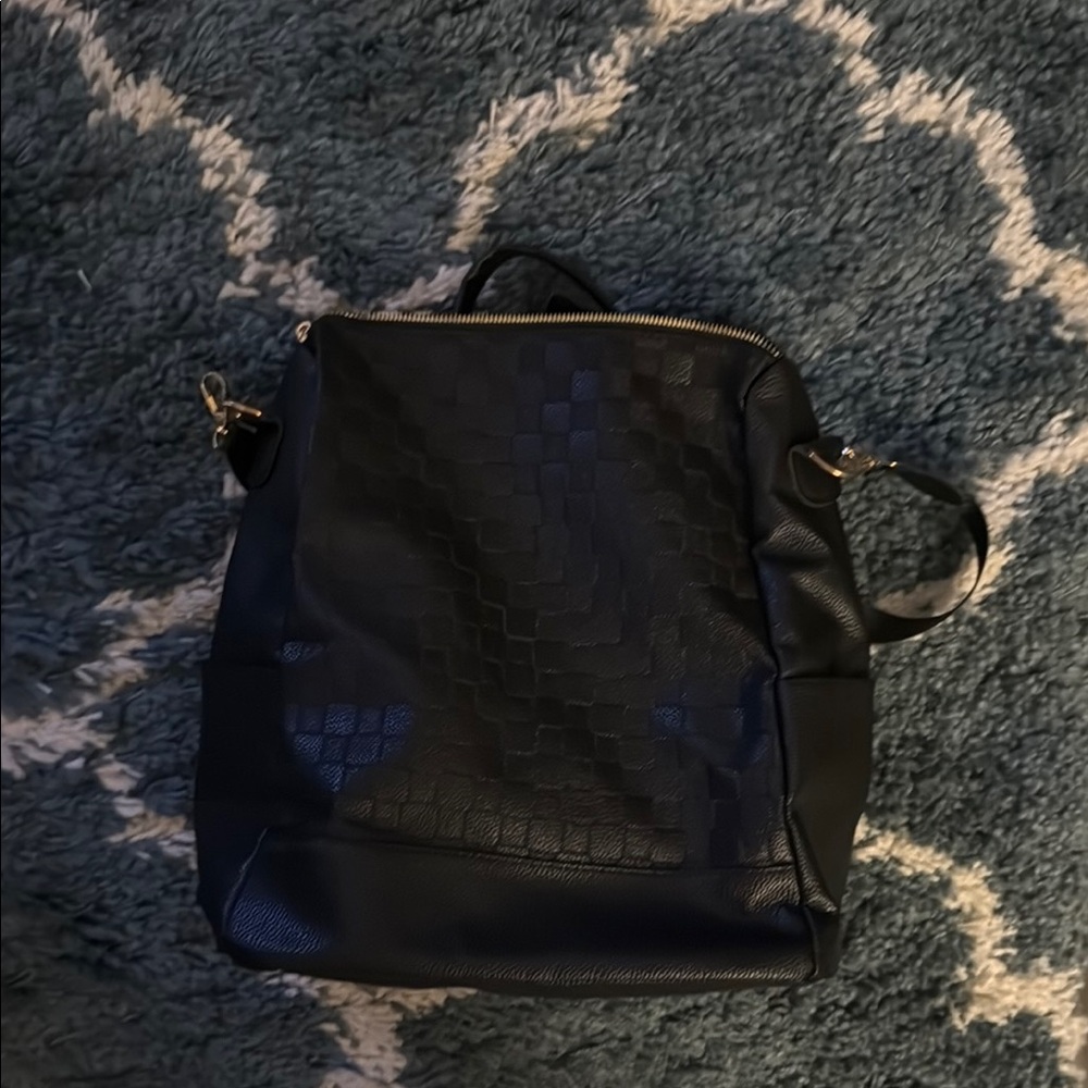 Black Textured Backpack